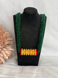 Nepali Maili Tilhari Hydro Necklace — Green Beaded Traditional Tilhari with Gold-Tone | Bridal & Teej Jewellery