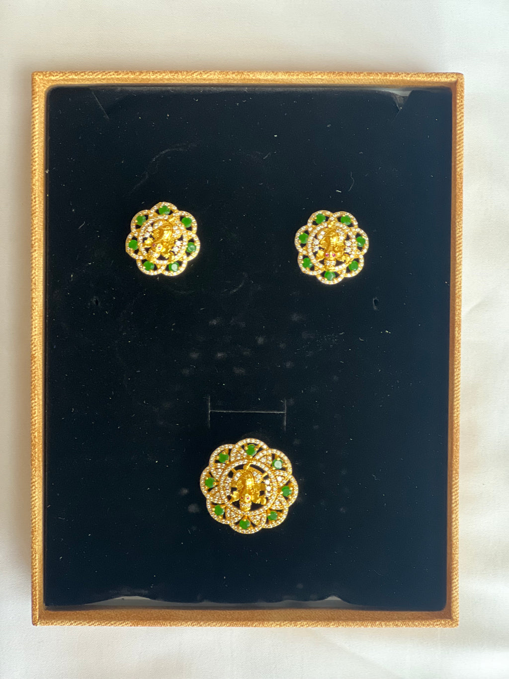 Boutique Ganesh Jade Green Beaded Necklace Set - Sold Out