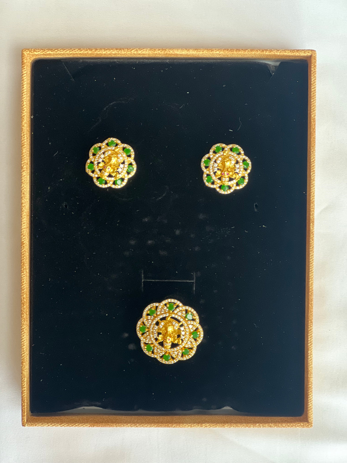Boutique Ganesh Jade Green Beaded Necklace Set - Sold Out
