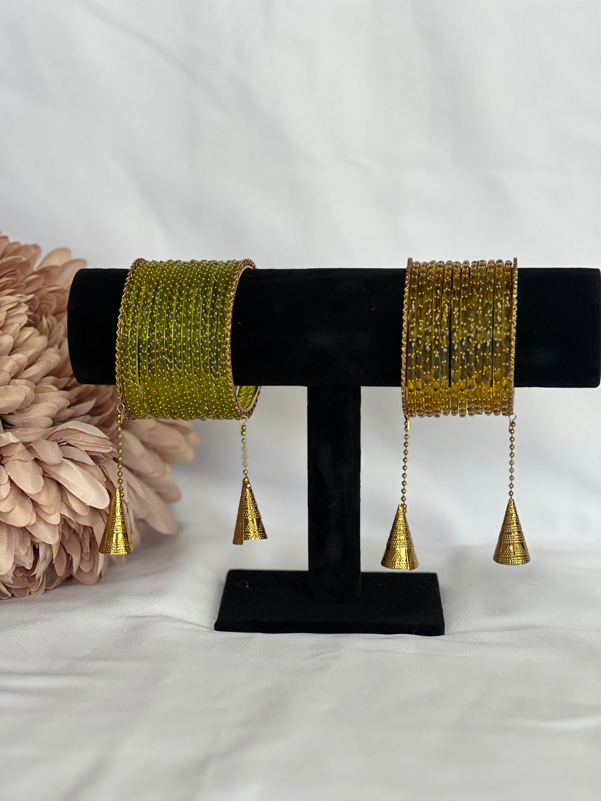 Gold Glass Bangles