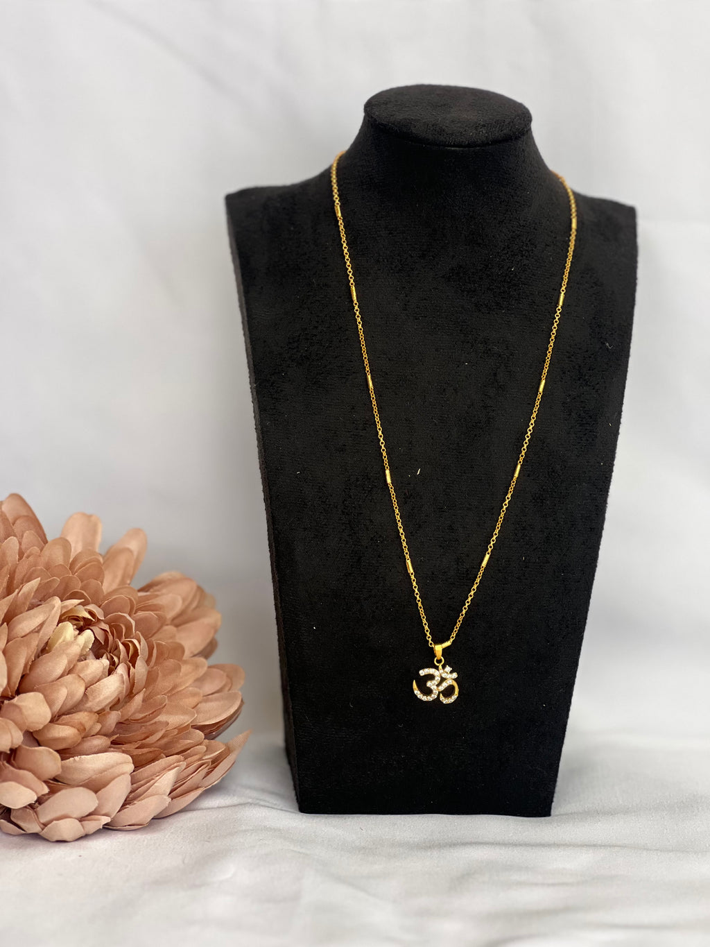 Om Aum CZ Gold-Tone Pendant Necklace | Spiritual Jewellery