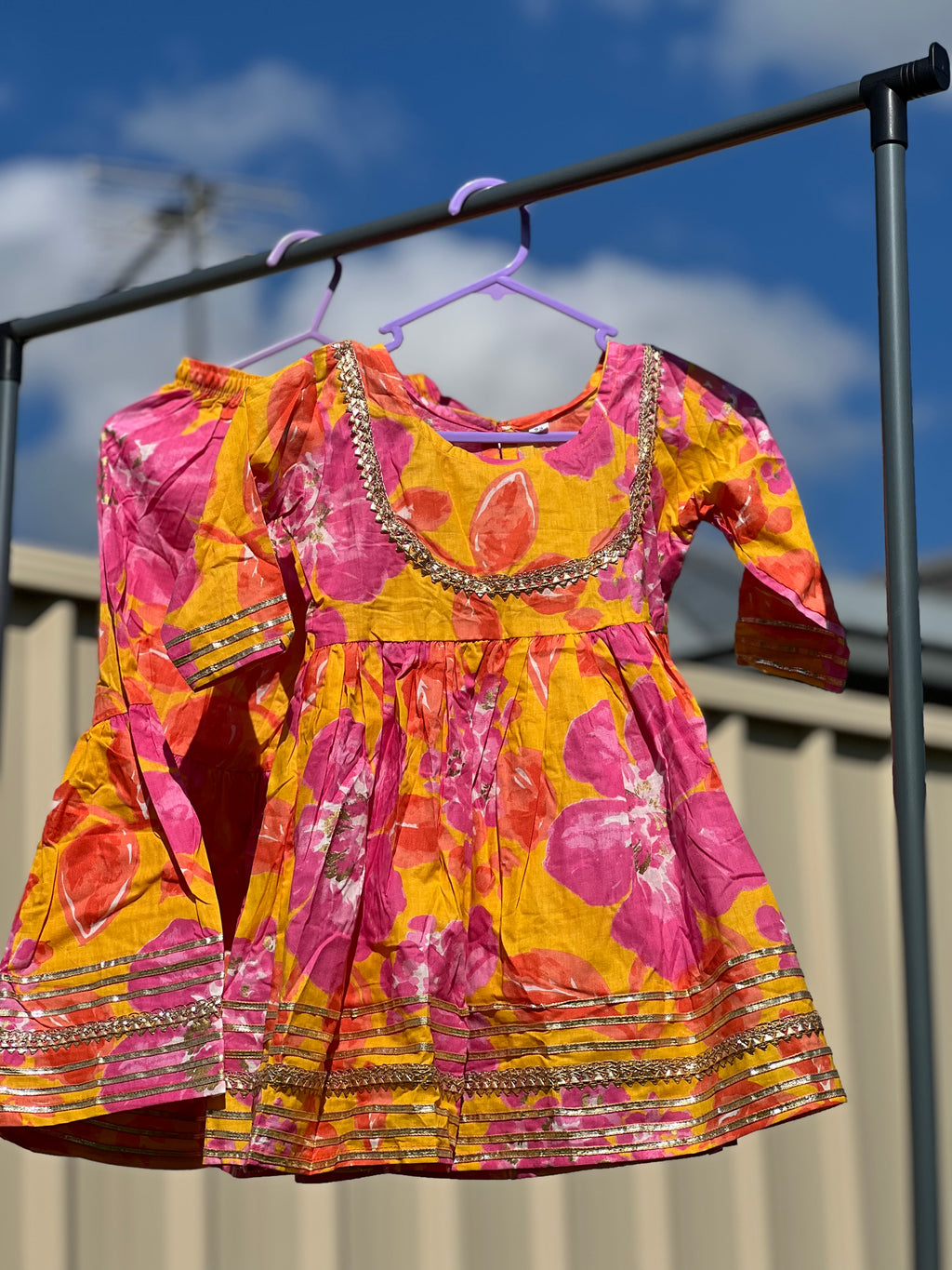 Kids Festive Kuthi — Orange Tie-Dye