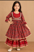 Kids Festive Kuthi — Deep Red Paisley