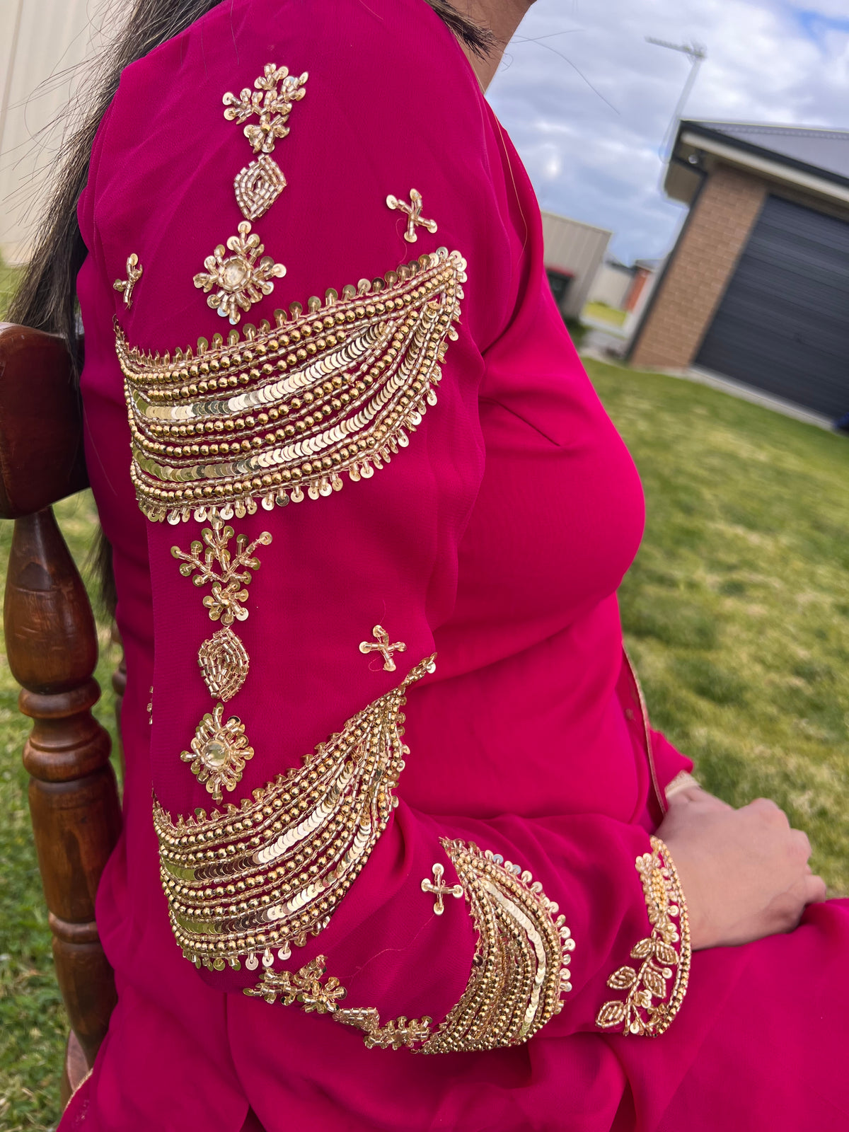 Boutique Hand Embroidery Kurta Salwar Set - Magenta - Sold Out