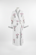 Block Print Floral Robe Pink on mannequin
